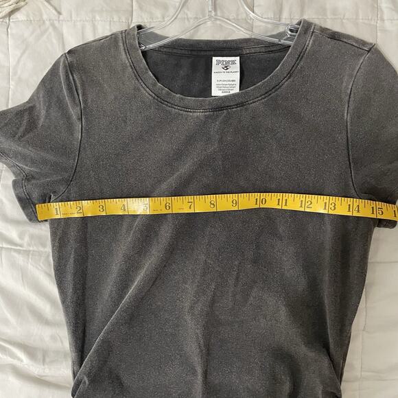 Victorias Secret PINK Dress Women Size Small Gray Ruched Sides Cotton Bodycon - Picture 4 of 9